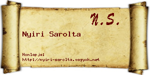 Nyiri Sarolta névjegykártya